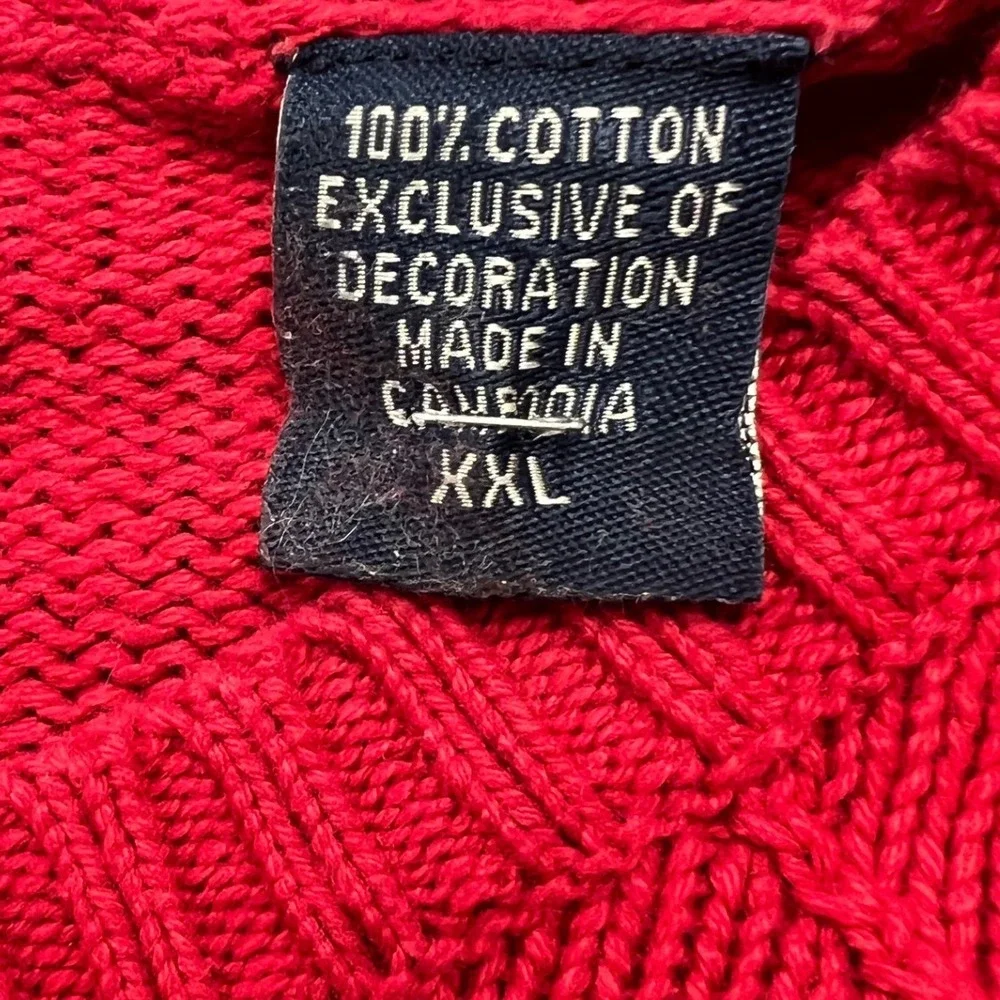 IZOD Mens‎ Red Diamond Textured Knit Crewneck Cotton Pullover Sweater XXL